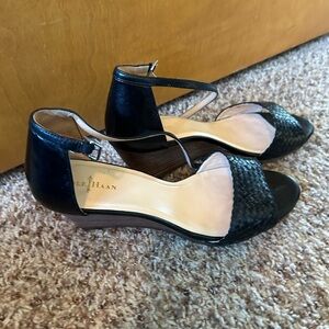 Cole Haan Women's Black woven wedge sandals